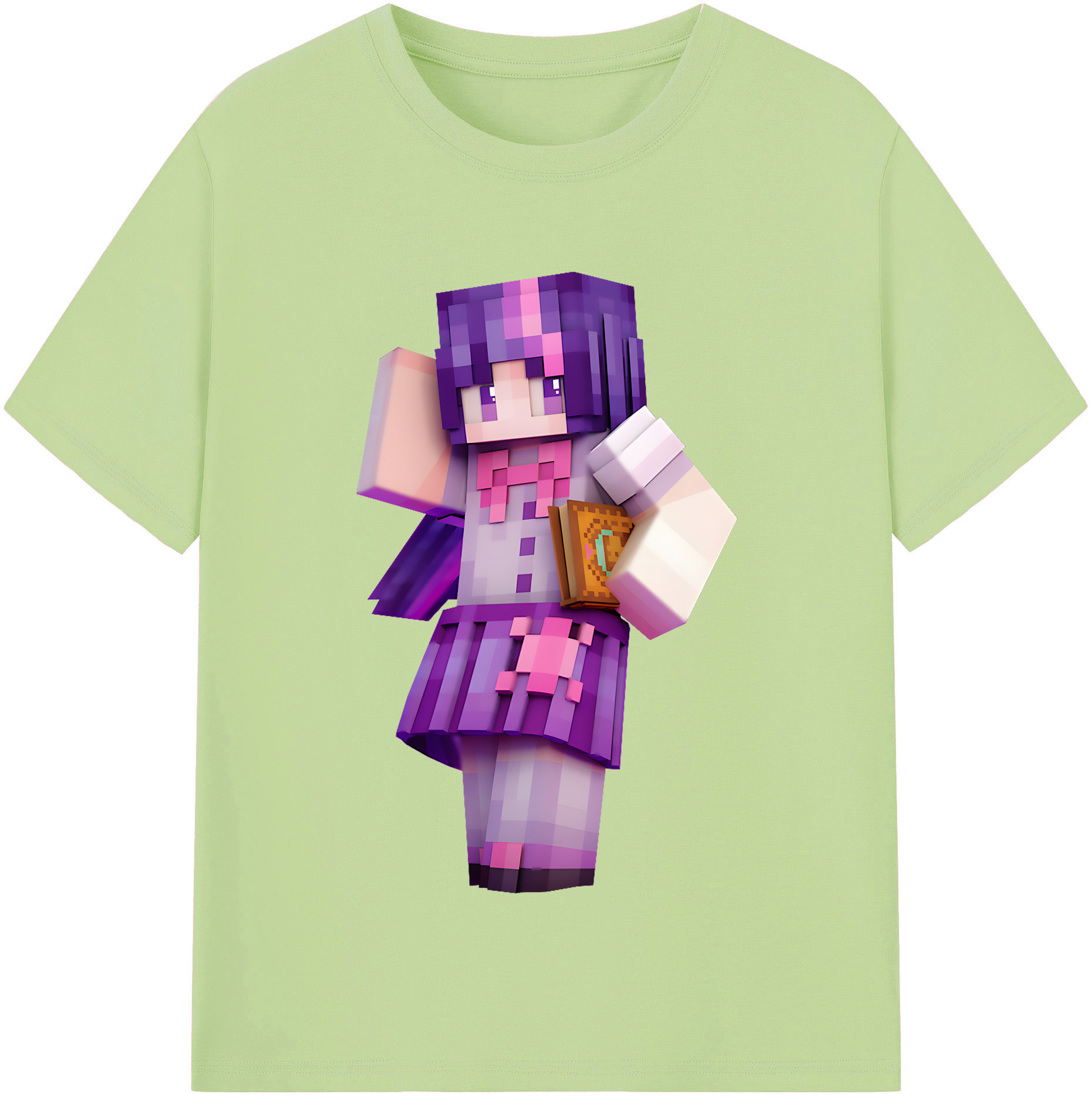 （画像用） マインクラフト ブロックの世界 Minecraft MC Block world 綿100％半袖Tシャツ（フロントプリント）